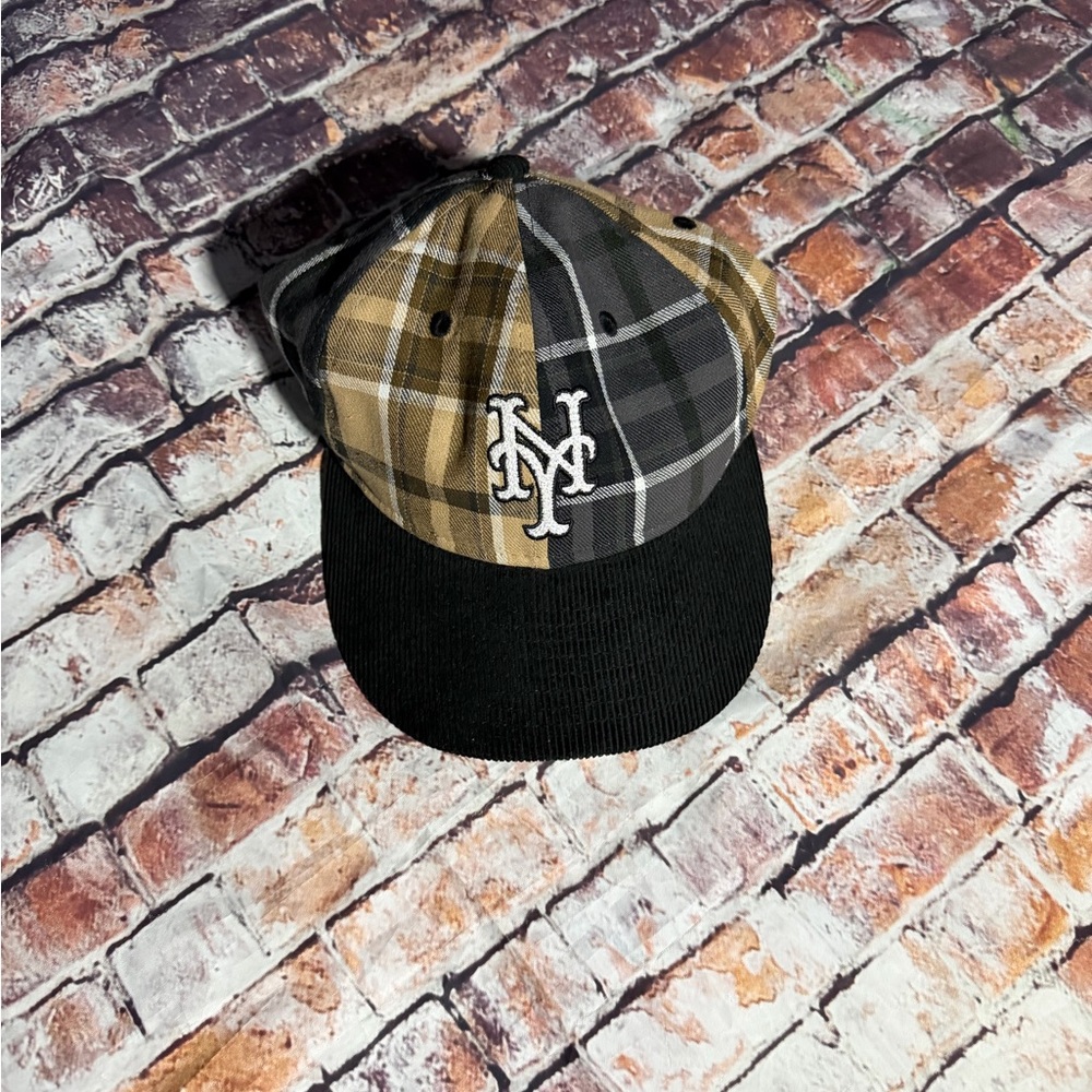 New Era NY Plaid Cap in Black and Brown